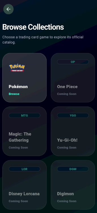 Tela de progresso de sets do GradingFy incluindo Perfect Order e Ascended Heroes